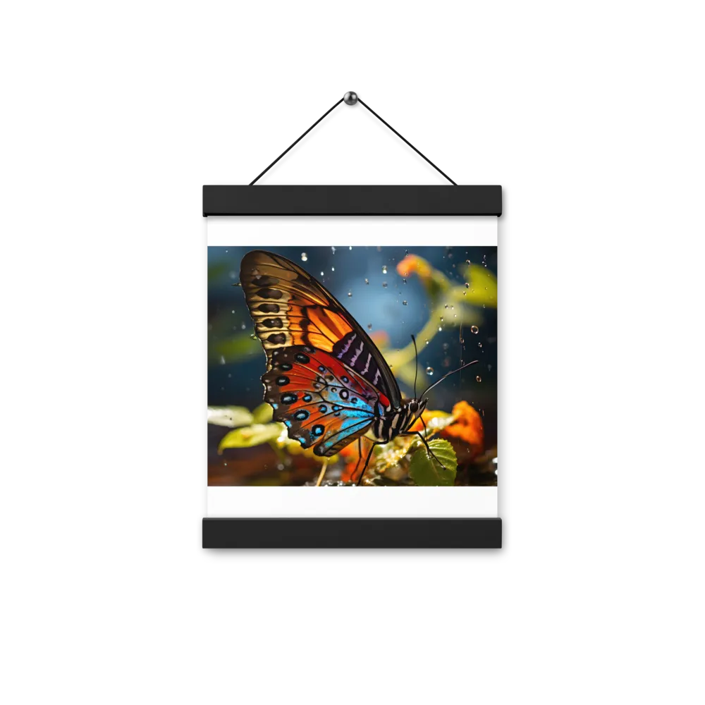 Dance of Colors: The Butterfly's Elegance | Poster With Black Wood Hanger | 8″×10″