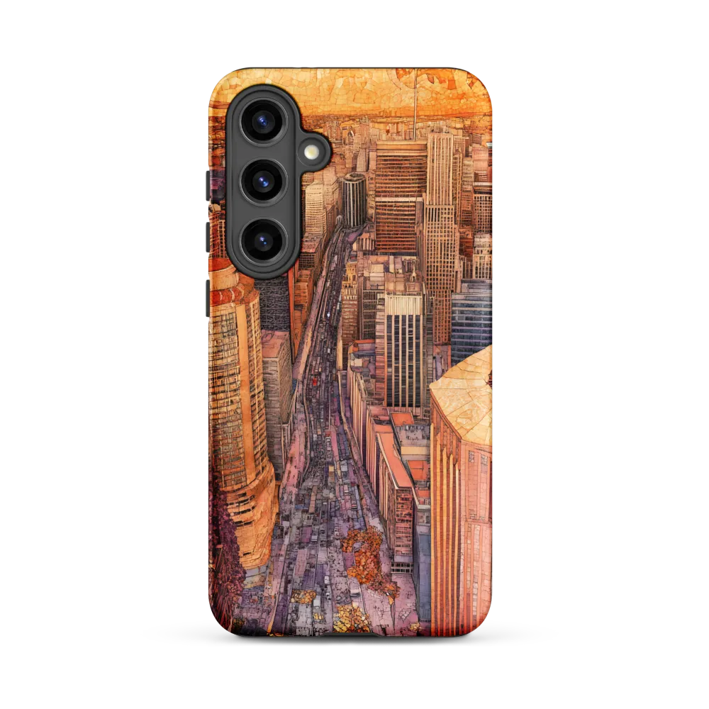 Mosaic Cityscape at Dusk