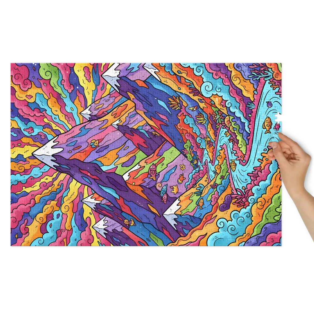 Rainbow Mountain Dream 
 Jigsaw Puzzle in Tin Box