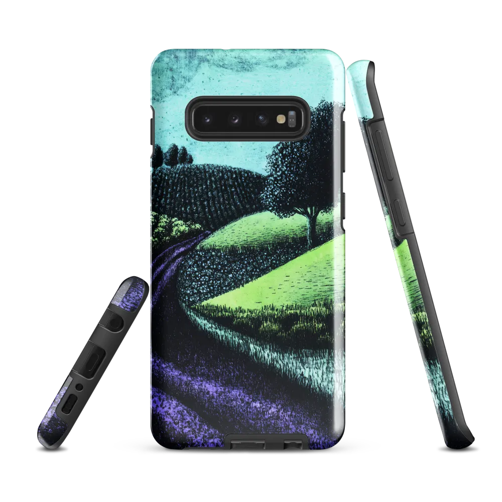 Winding Serenity: A Modern Landscape | Phone Case |  S10 Plus | Tough Case | Glossy