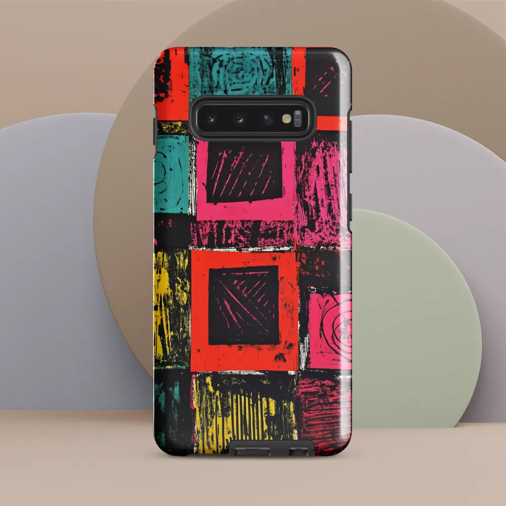 Dynamic Expressions in Geometric Patterns | Phone Case |  S10 Plus | Tough Case | Glossy