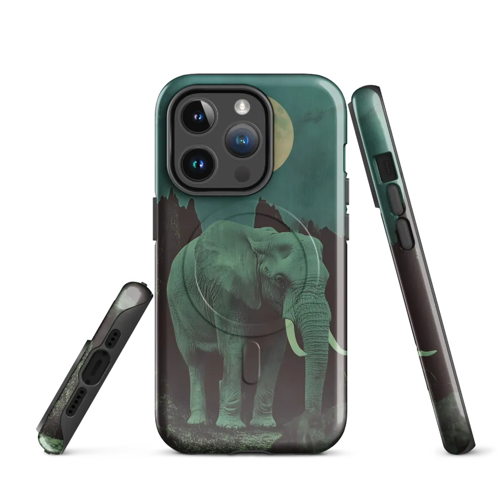 Ethereal Presence: Elephant Under a Full Moon