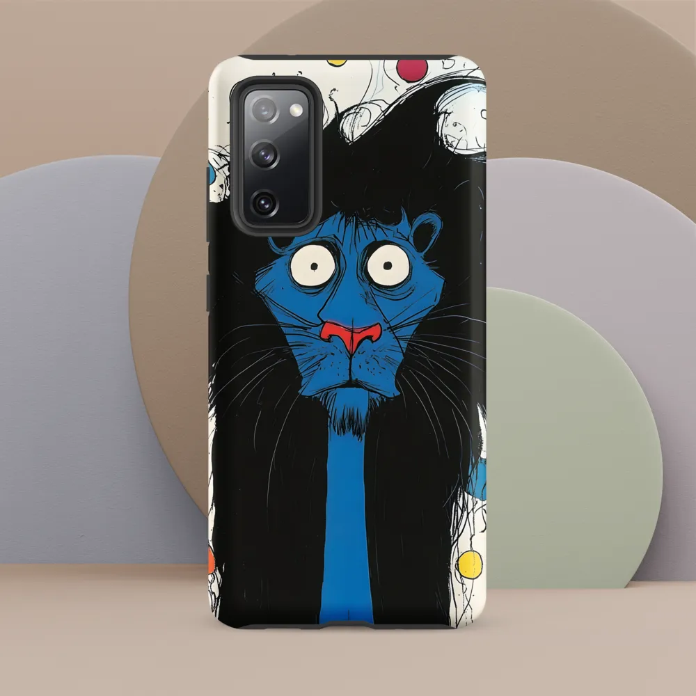 Whimsical Blue Lion