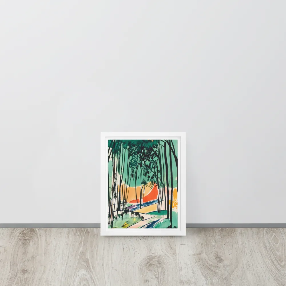 Winding Path Through the Forest | Canvas with White Frame | 8″×10″