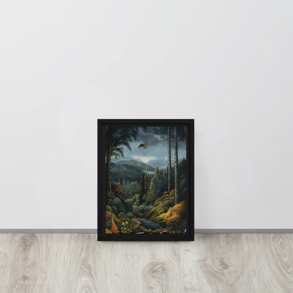 Whispers of the Enchanted Forest | Canvas with Black Frame | 9″×12″