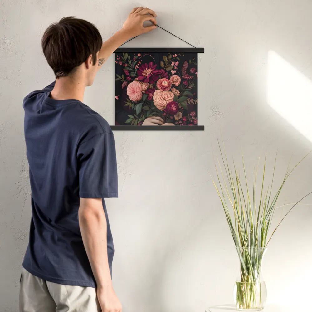 Botanical Elegance | Poster With Black Wood Hanger | 14″×14″