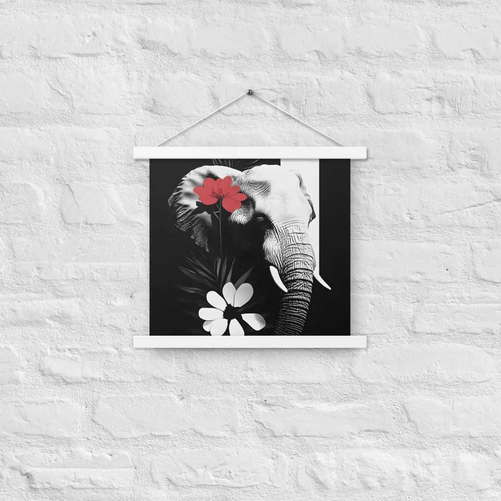 Elephant Harmony | Poster With White Wood Hanger | 14″×14″
