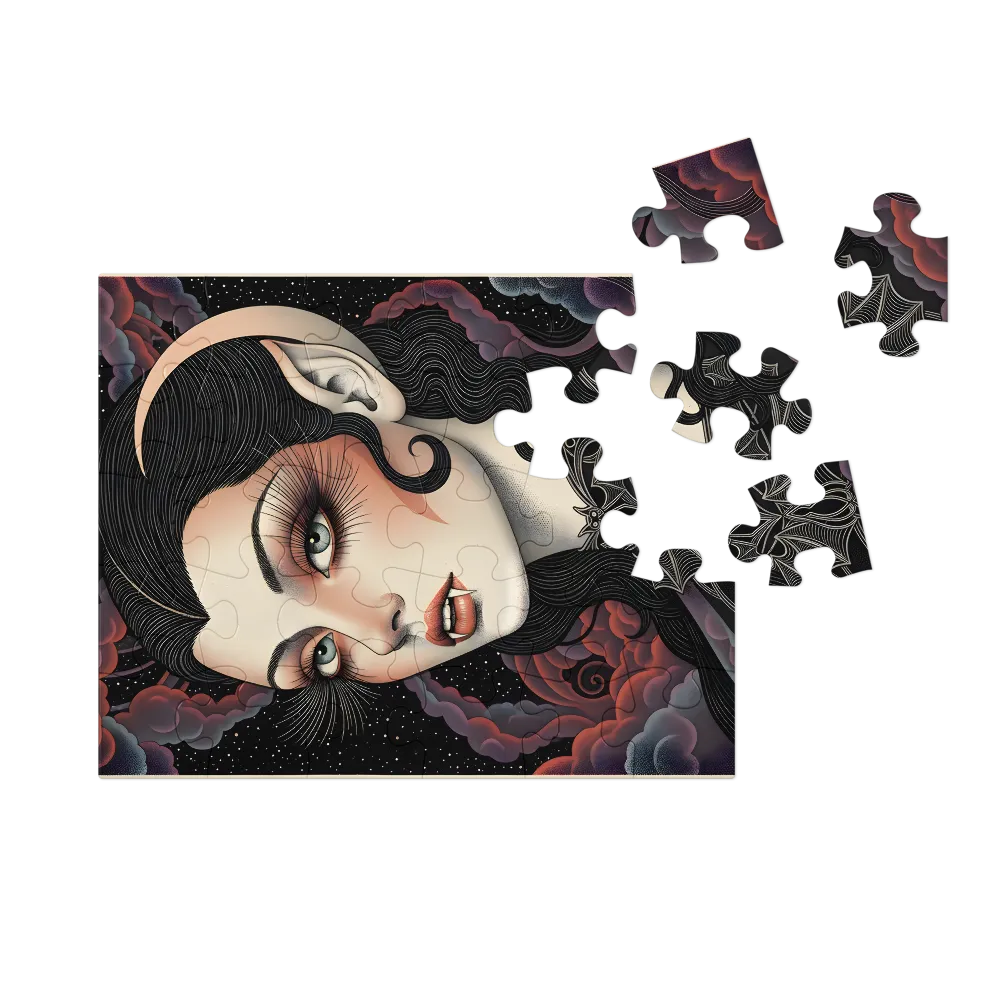 Moonlit Vampiress 
 Jigsaw Puzzle in Tin Box