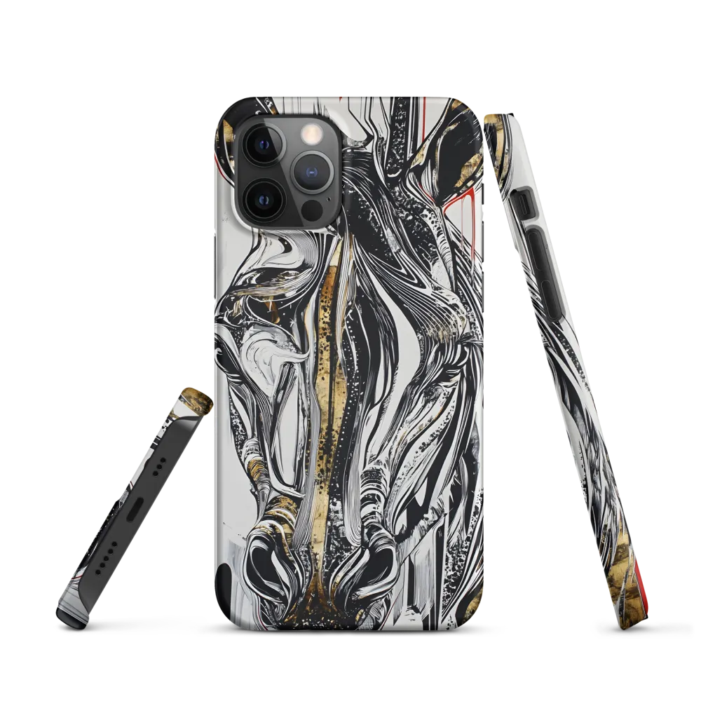 Ethereal Majesty: The Abstract Zebra | Phone Case |  12 Pro | Snap Case | Matte