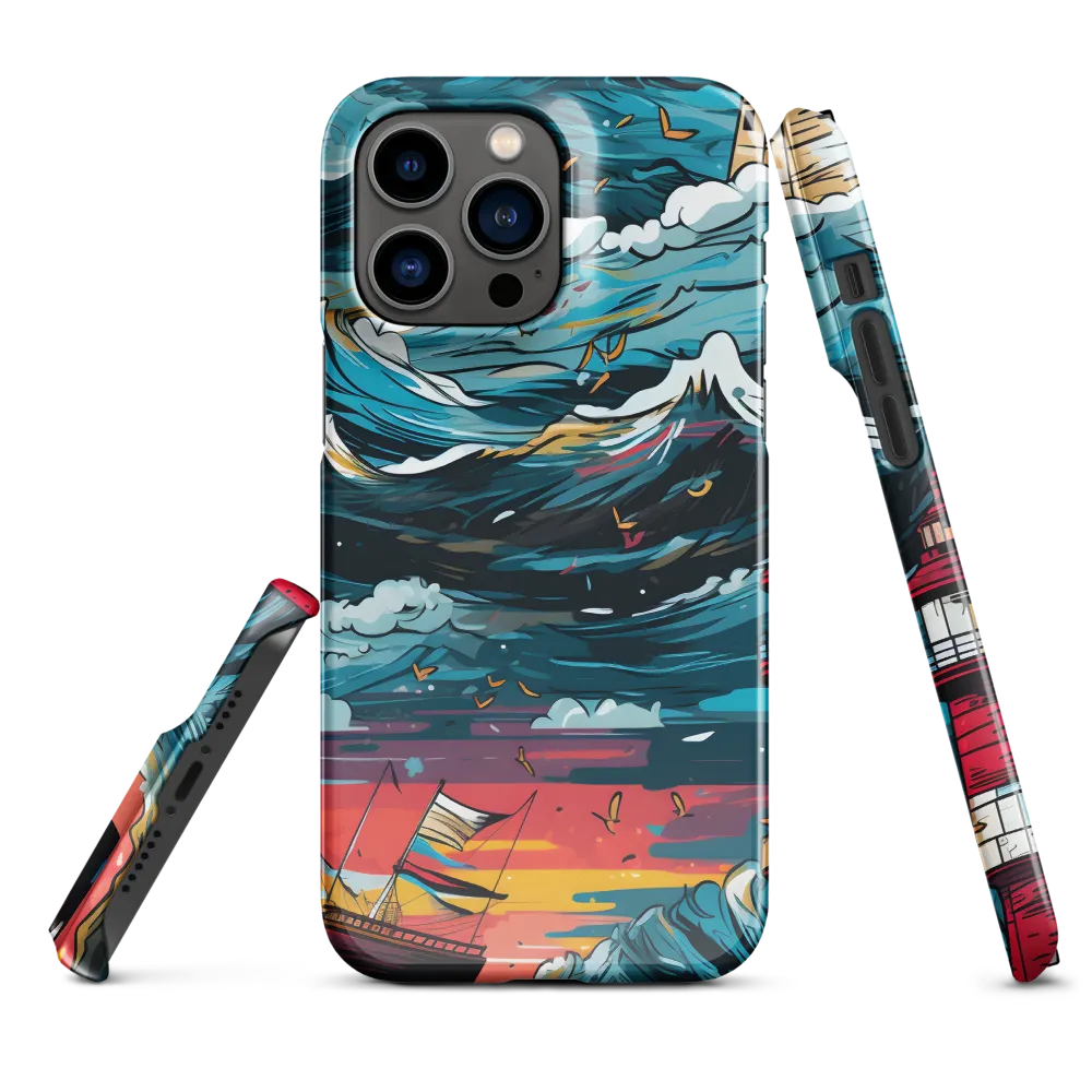 Turbulent Seas: A Lighthouse Adventure | Phone Case |  14 Pro Max | Snap Case | Glossy