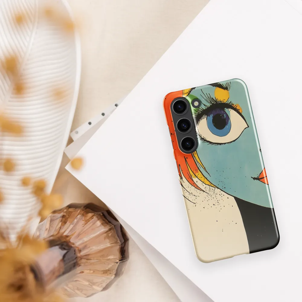Vivid Expressions: A Portrait in Blue | Phone Case |  S23 | Snap Case | Glossy