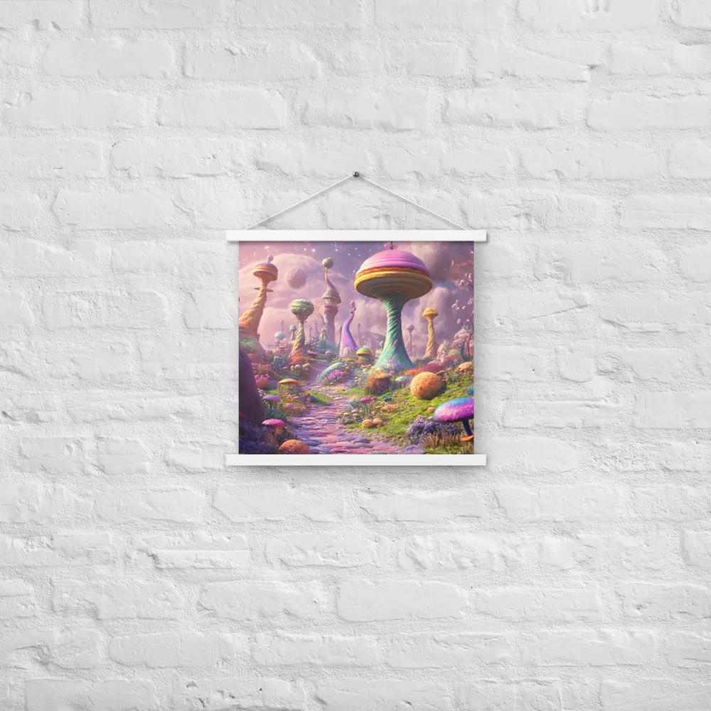 Whimsical Worlds: A Journey Through Fantasy | Poster With White Wood Hanger | 18″×18″