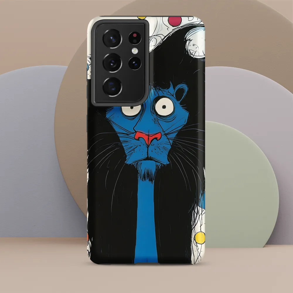 Whimsical Blue Lion