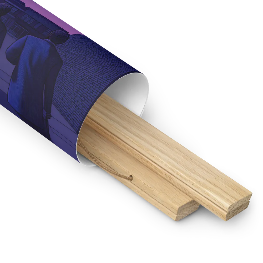 The Twilight Stroll | Poster With Oak Wood Hanger | 10″×10″