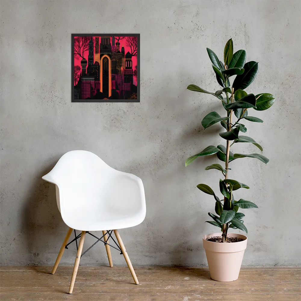 Urban Reverie | Poster with Black Frame | 18″×18″