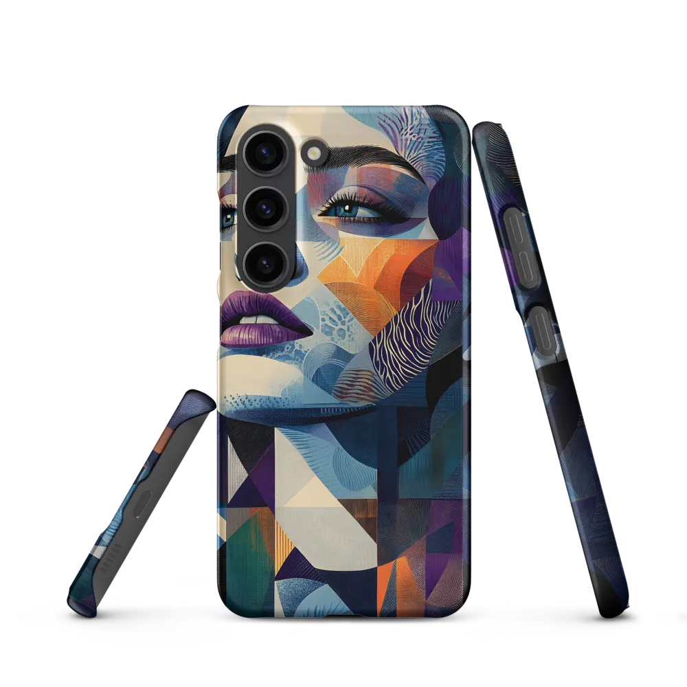 Fragmented Mystery: A Modern Portrait | Phone Case |  S23 | Snap Case | Matte