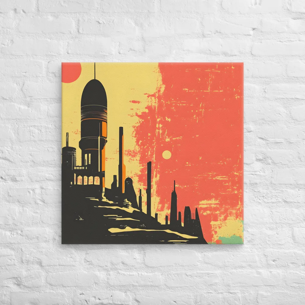 Journey to the Stars: A Retro-Futuristic Landscape | Canvas | 28″×28″