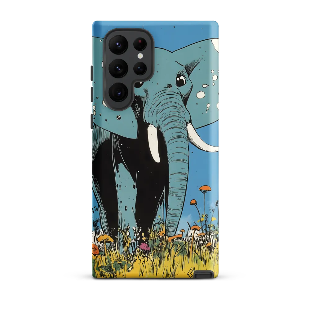 Whimsical Blue Elephant in Bloom