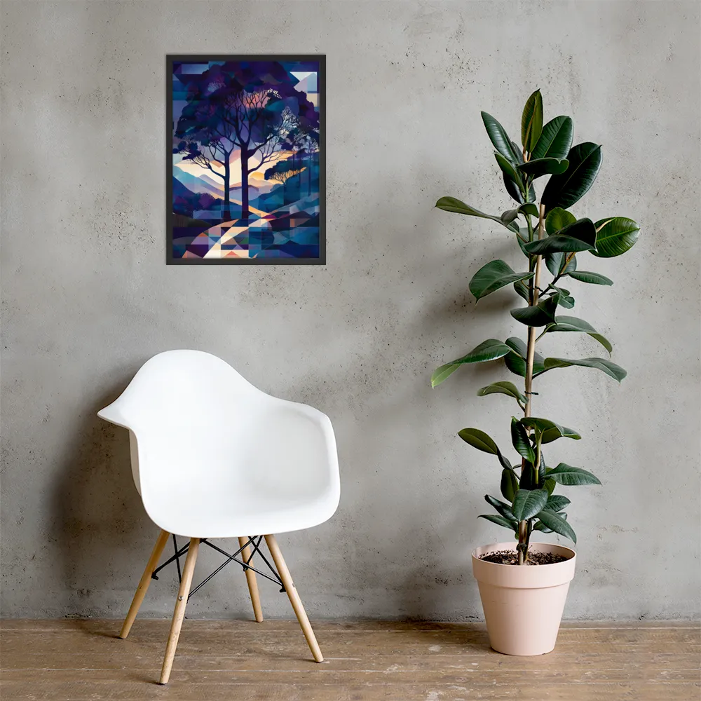 Tranquil Geometry: A Journey Through Color | Poster with Black Frame | 18″×24″