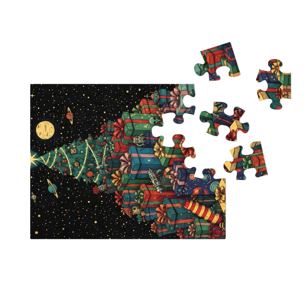 Cosmic Christmas Tree 
 Jigsaw Puzzle in Tin Box