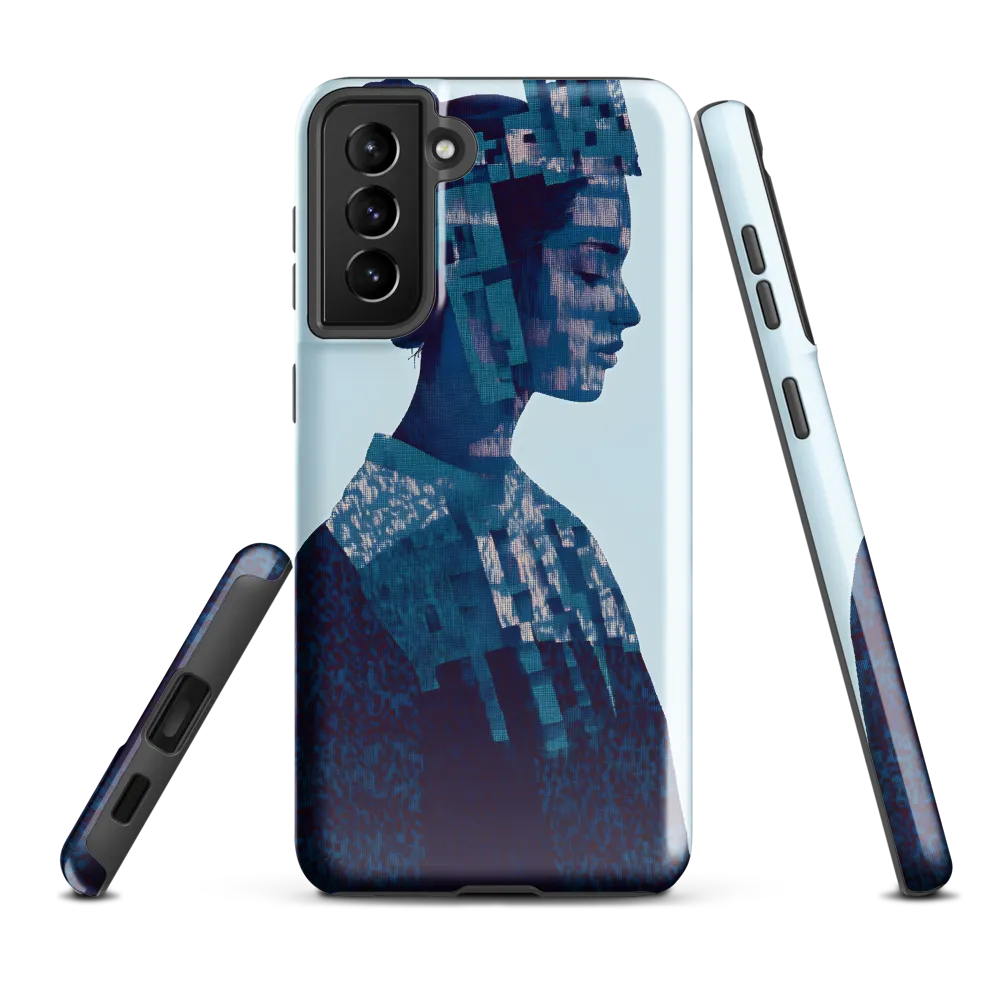 Digital Portrait in Abstract Blue