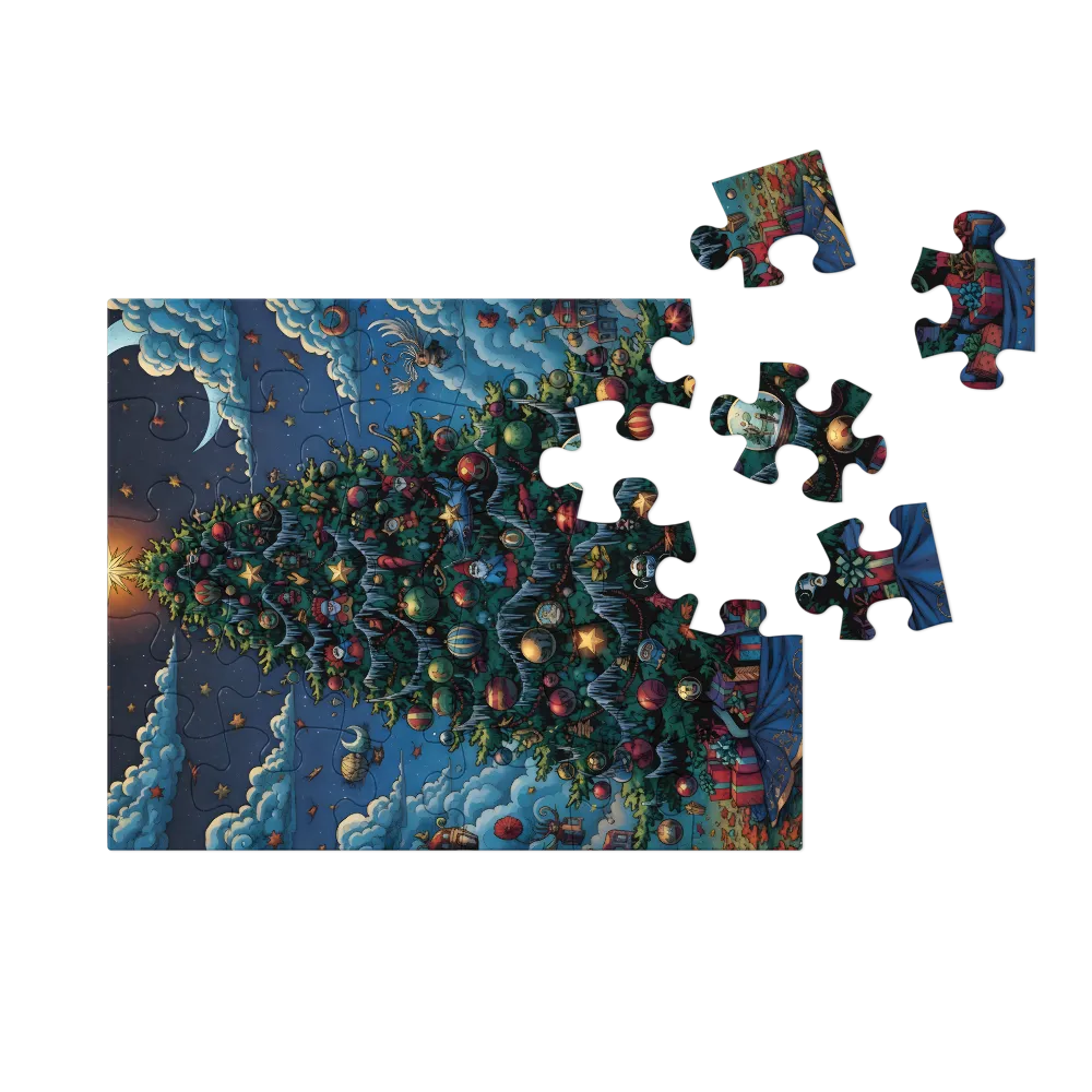 Midnight Christmas Tree 
 Jigsaw Puzzle in Tin Box