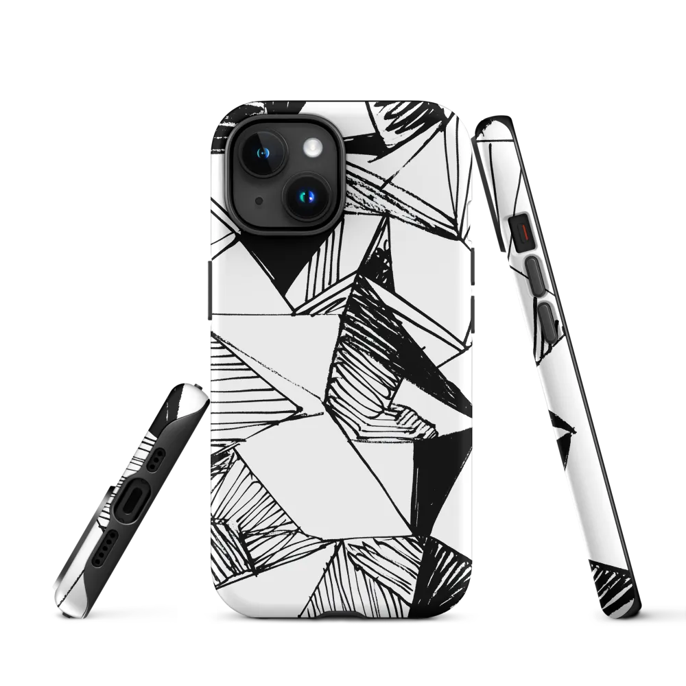 Dynamic Geometry in Ink | Phone Case |  15 | Tough Case | Matte