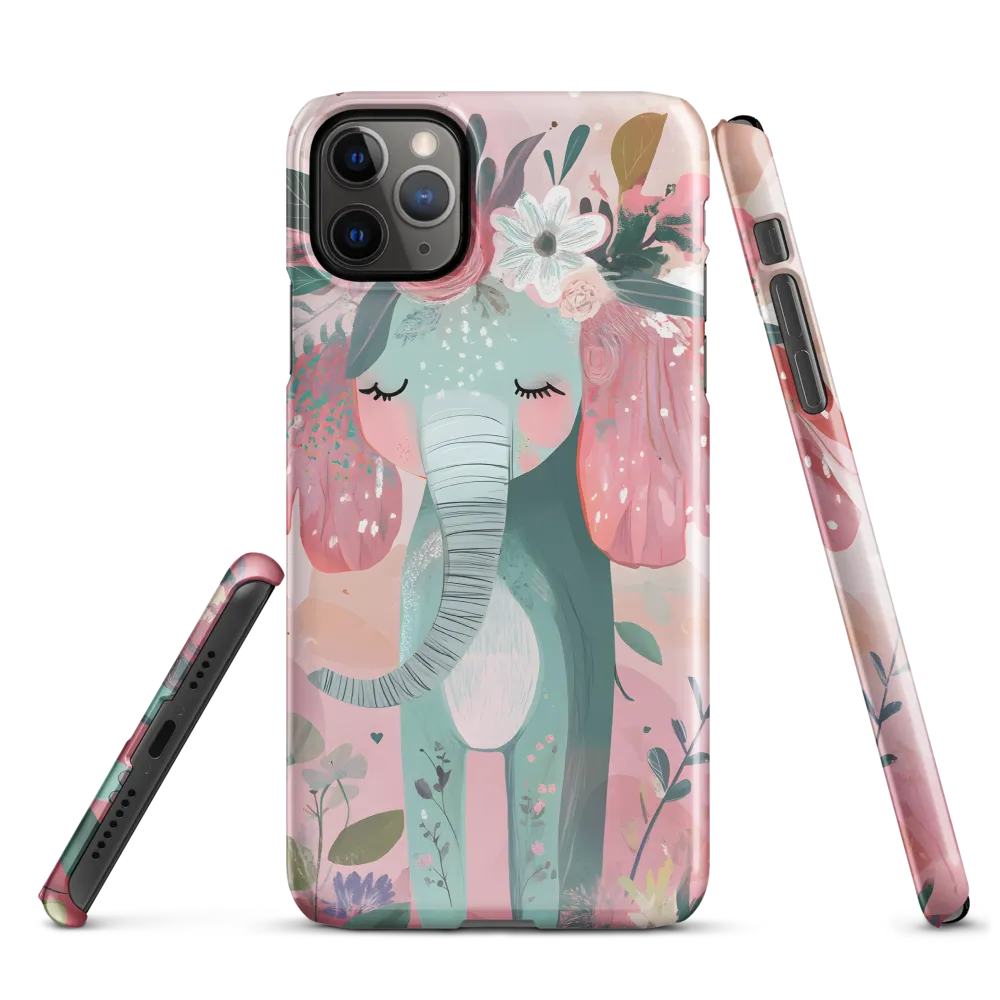 Whimsical Elephant in Bloom | Phone Case |  11 Pro Max | Snap Case | Glossy