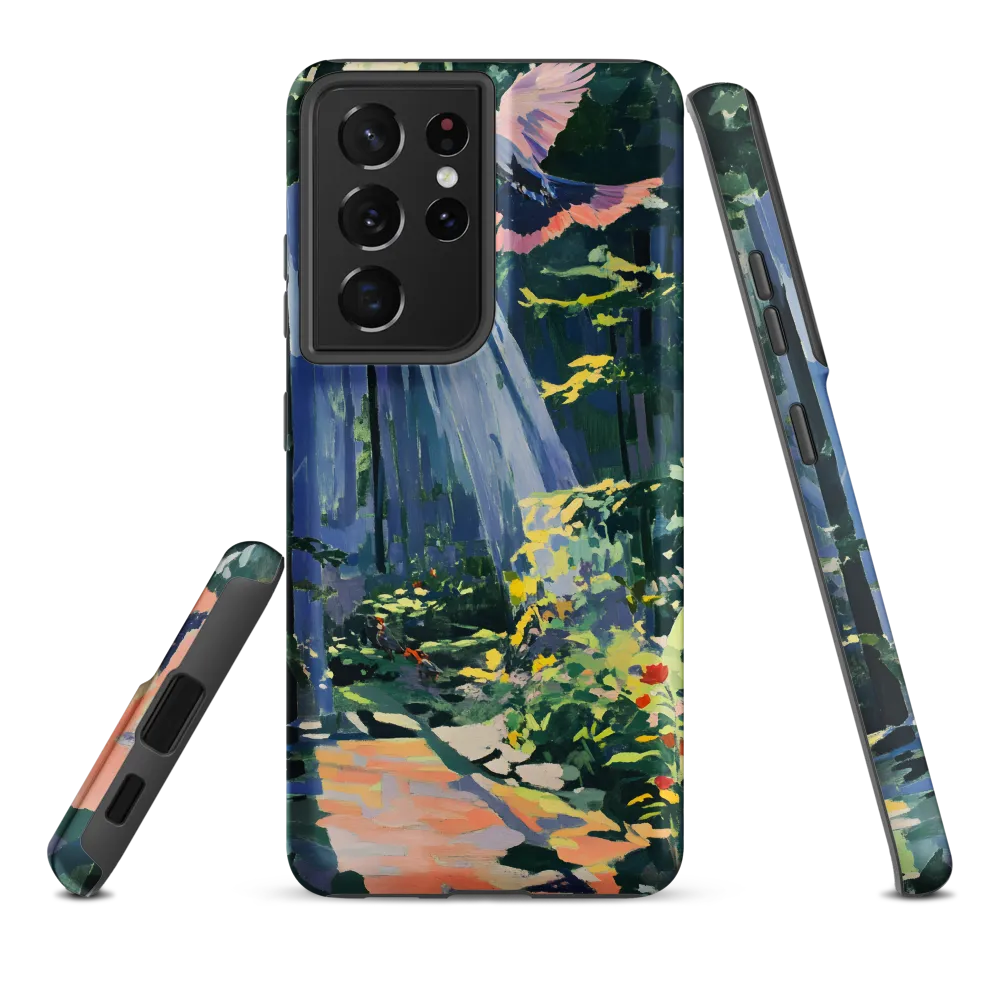 Flight of Light: A Serene Forest | Phone Case |  S21 Ultra | Tough Case | Matte