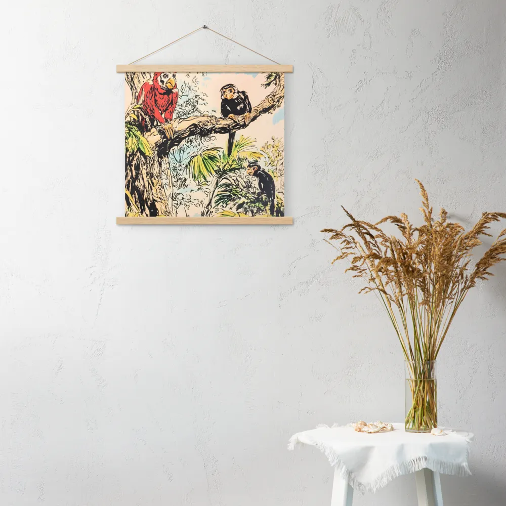 Jungle Harmony | Poster With Oak Wood Hanger | 18″×18″