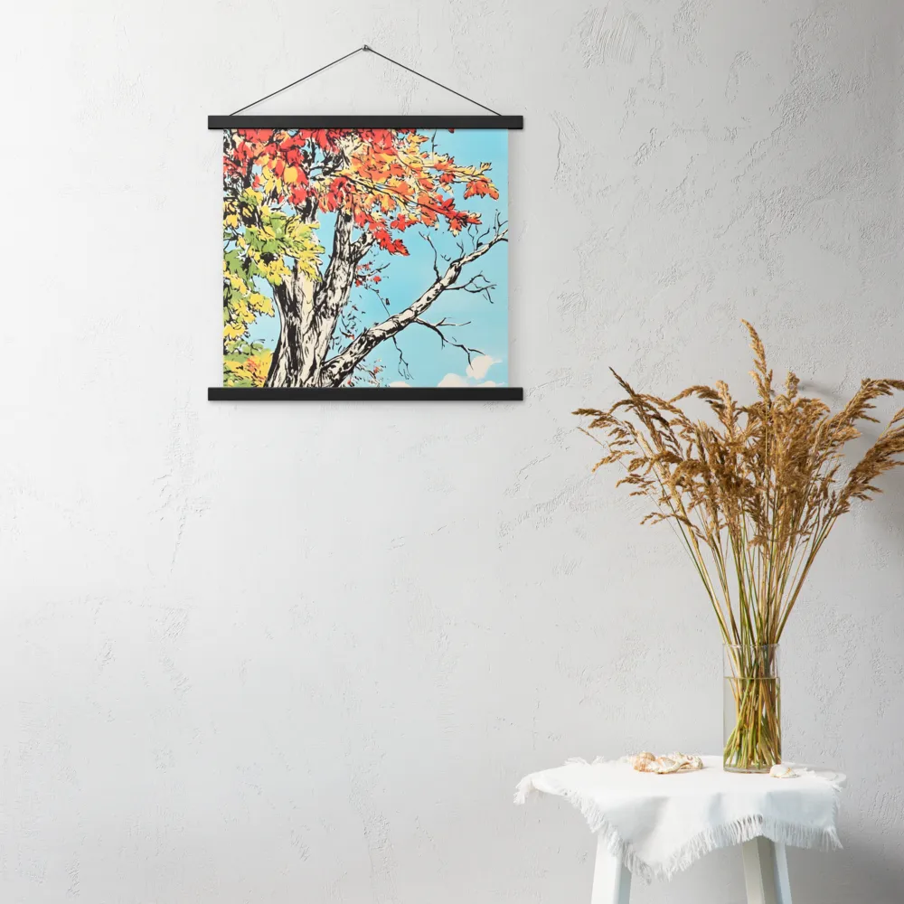 Autumn's Embrace | Poster With Black Wood Hanger | 18″×18″