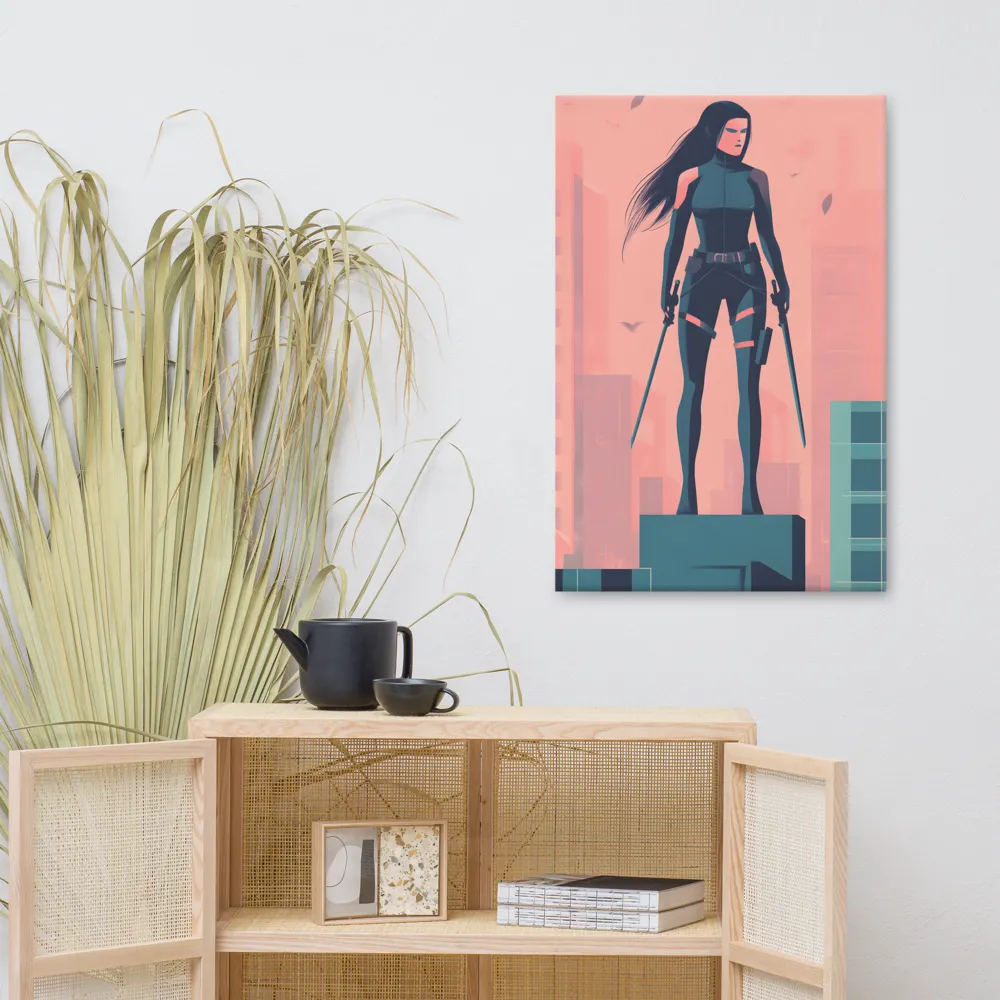 Urban Sentinel: A Warrior's Stand | Canvas | 24″×36″
