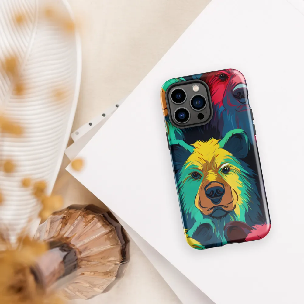 The Colorful Essence of Bears | Phone Case |  14 Pro Max | Tough Case | Glossy
