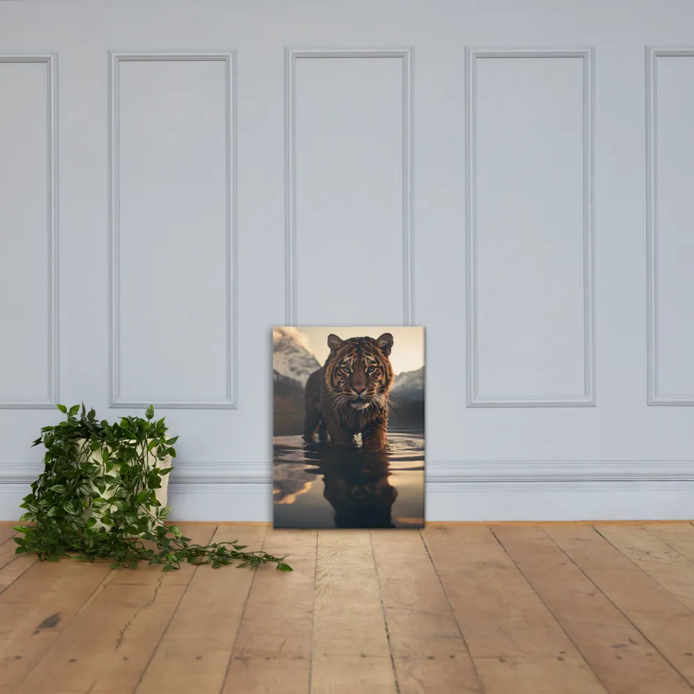 Majestic Reflection: The Tiger's Domain | Canvas | 18″×24″