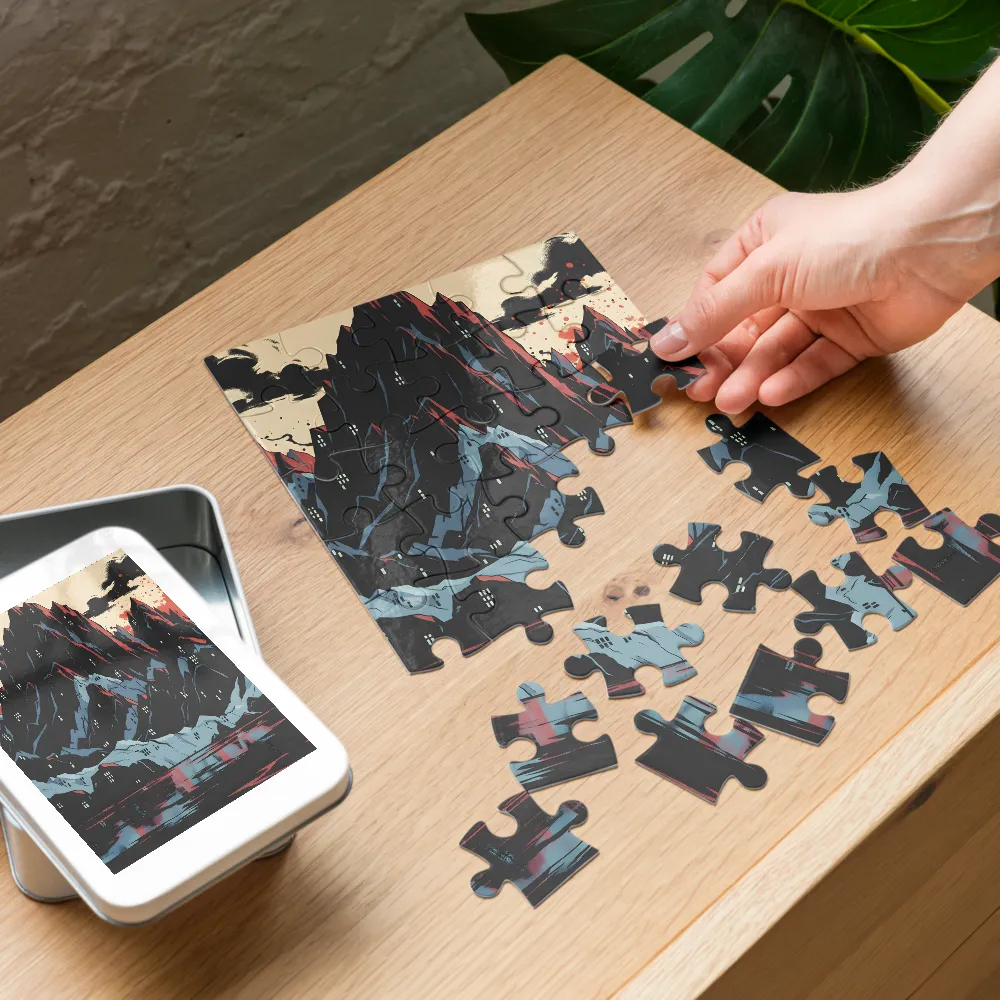 Mountain Nightfall 
 Jigsaw Puzzle in Tin Box