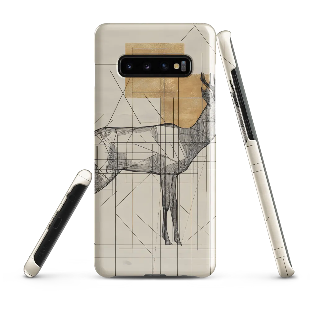 Geometric Elegance: The Majestic Deer | Phone Case |  S10 Plus | Snap Case | Glossy