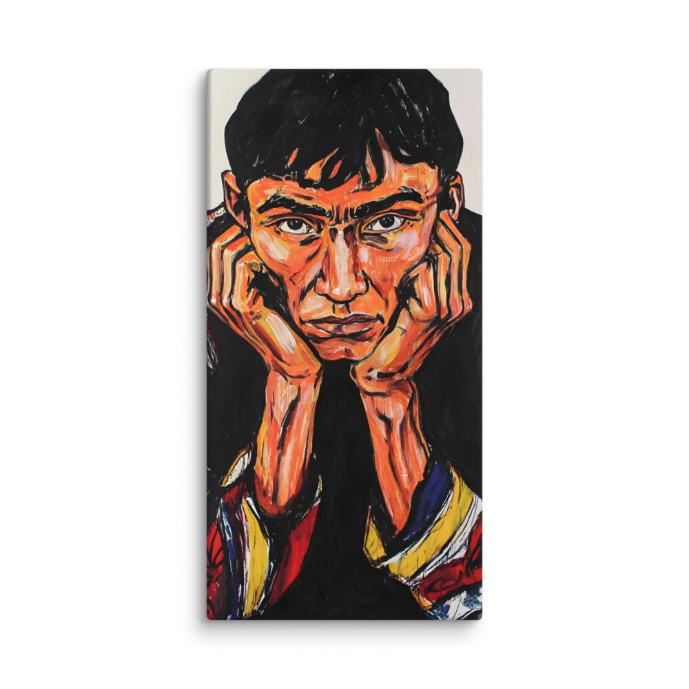 Contemplative Intensity: An Expressionist Portrait