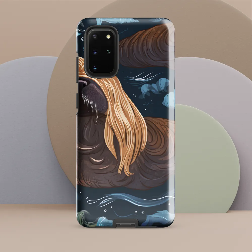 Whimsical Walruses in Deep Blue