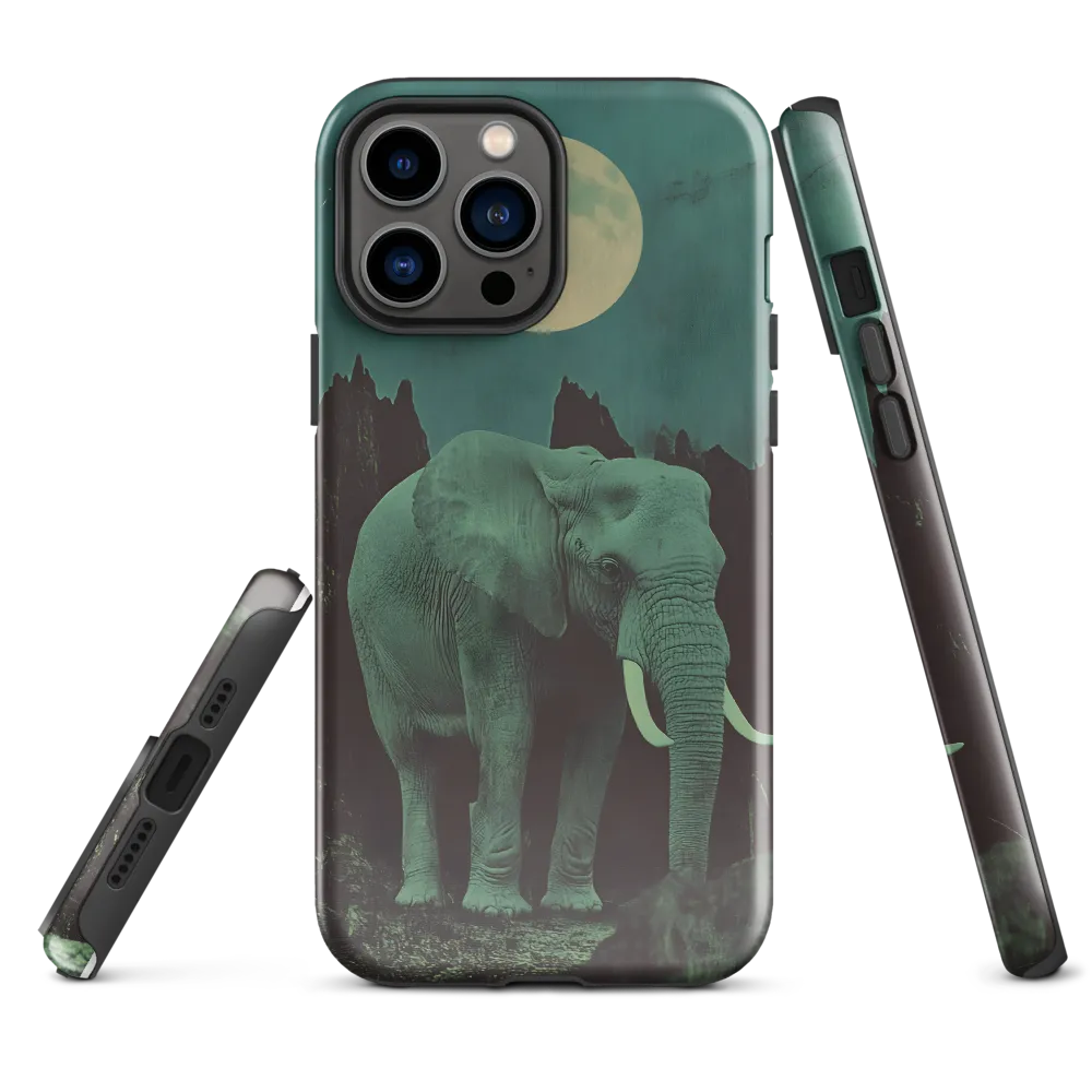Ethereal Presence: Elephant Under a Full Moon