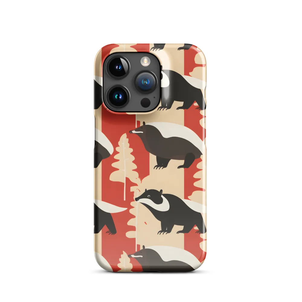 Wildlife Pattern: The Badger Tale | Phone Case |  15 Pro | Snap Case | Glossy