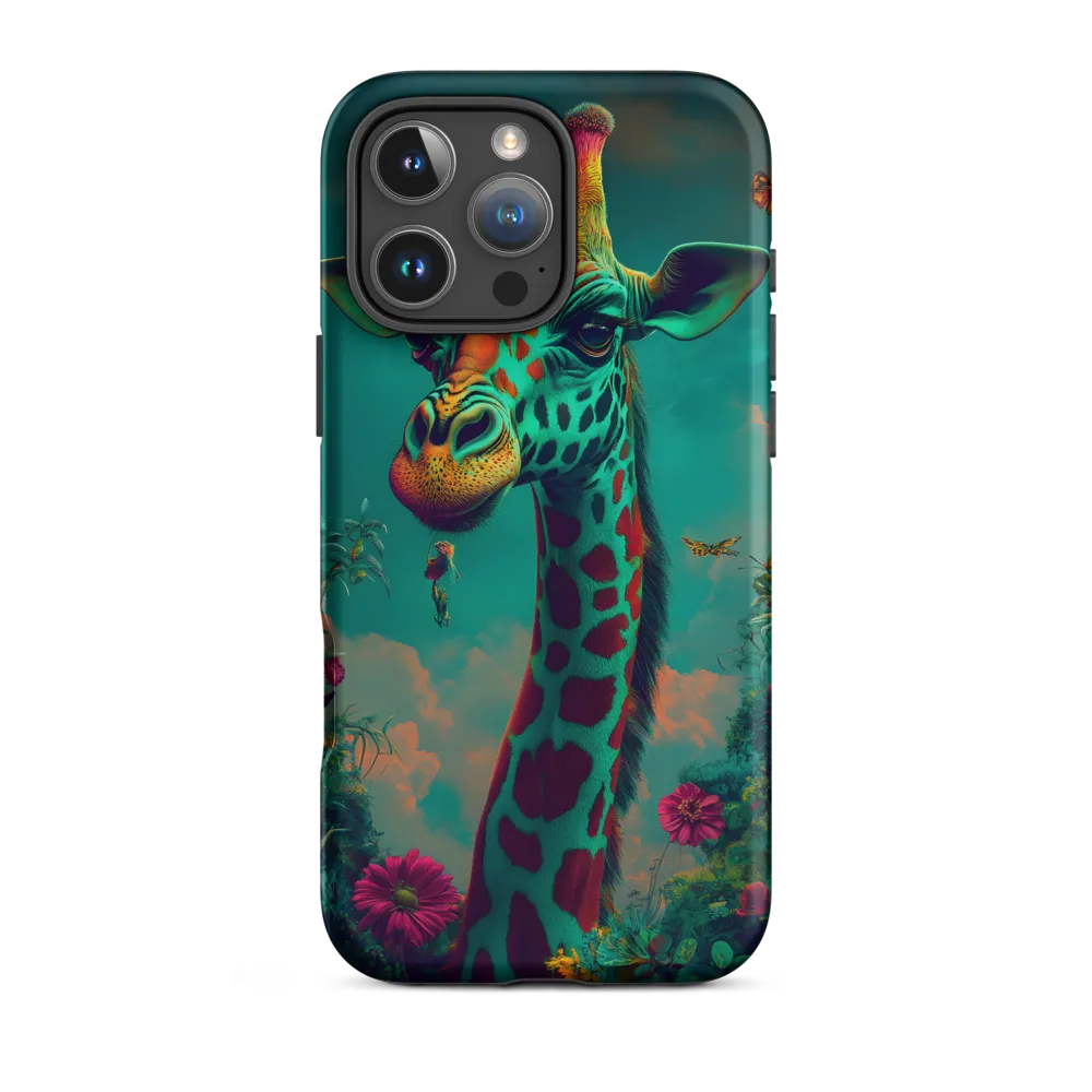 Whimsical Giraffe Among Blossoms | Phone Case |  16 Pro Max | Tough Case | Matte
