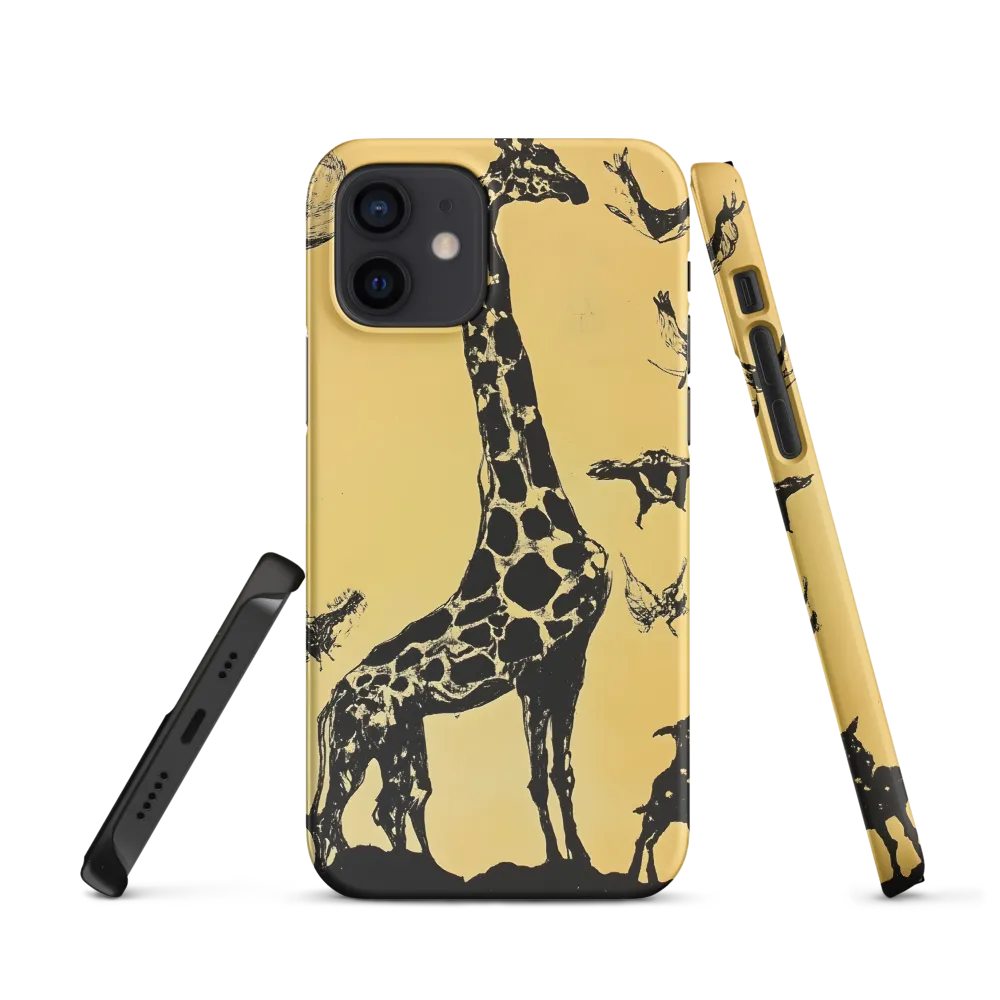 Whimsical Harmony of Giraffe and Birds