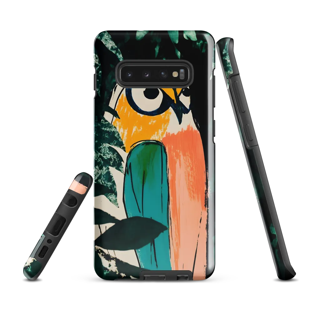 Camouflaged Majesty: The Abstract Owl | Phone Case |  S10 Plus | Tough Case | Glossy