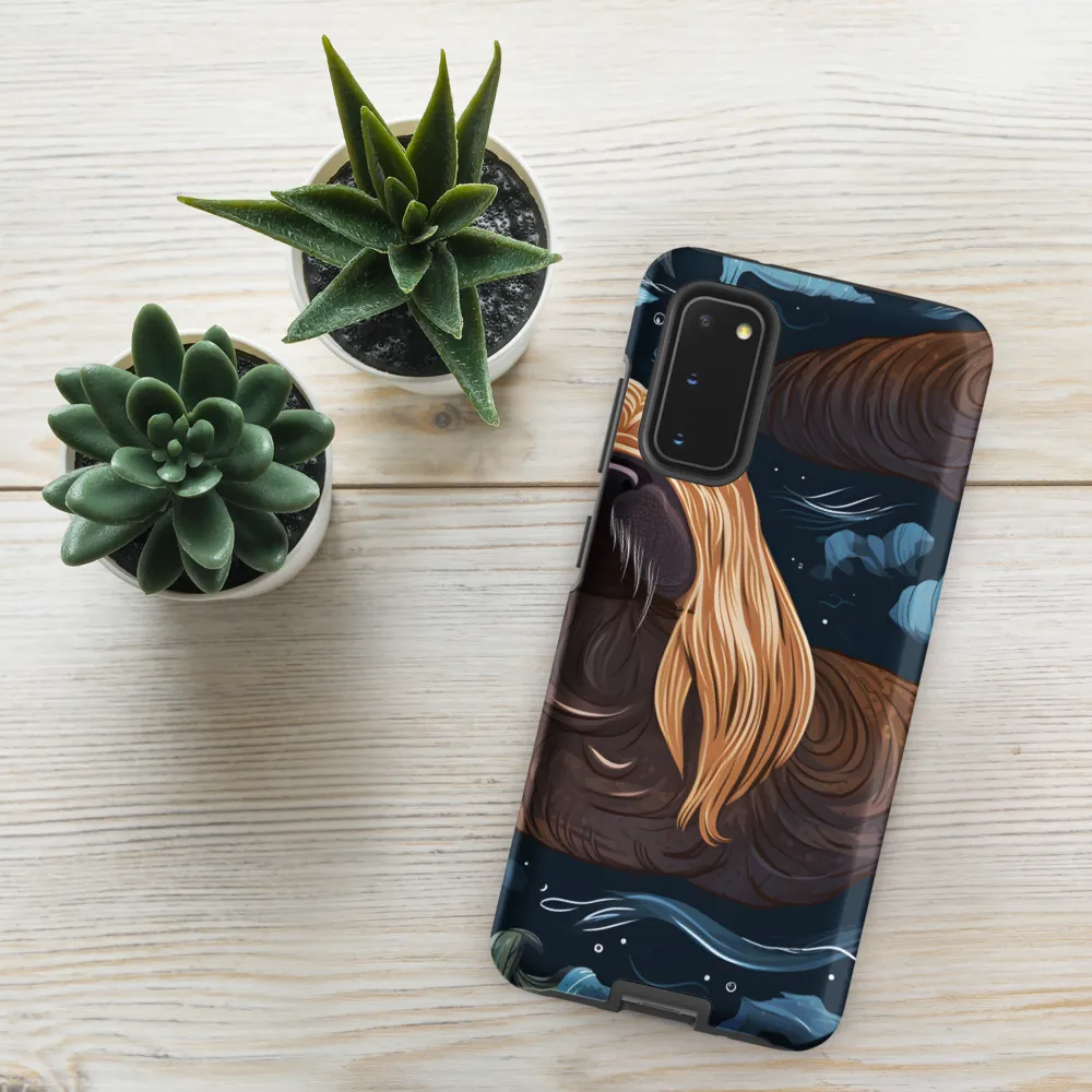 Whimsical Walruses in Deep Blue