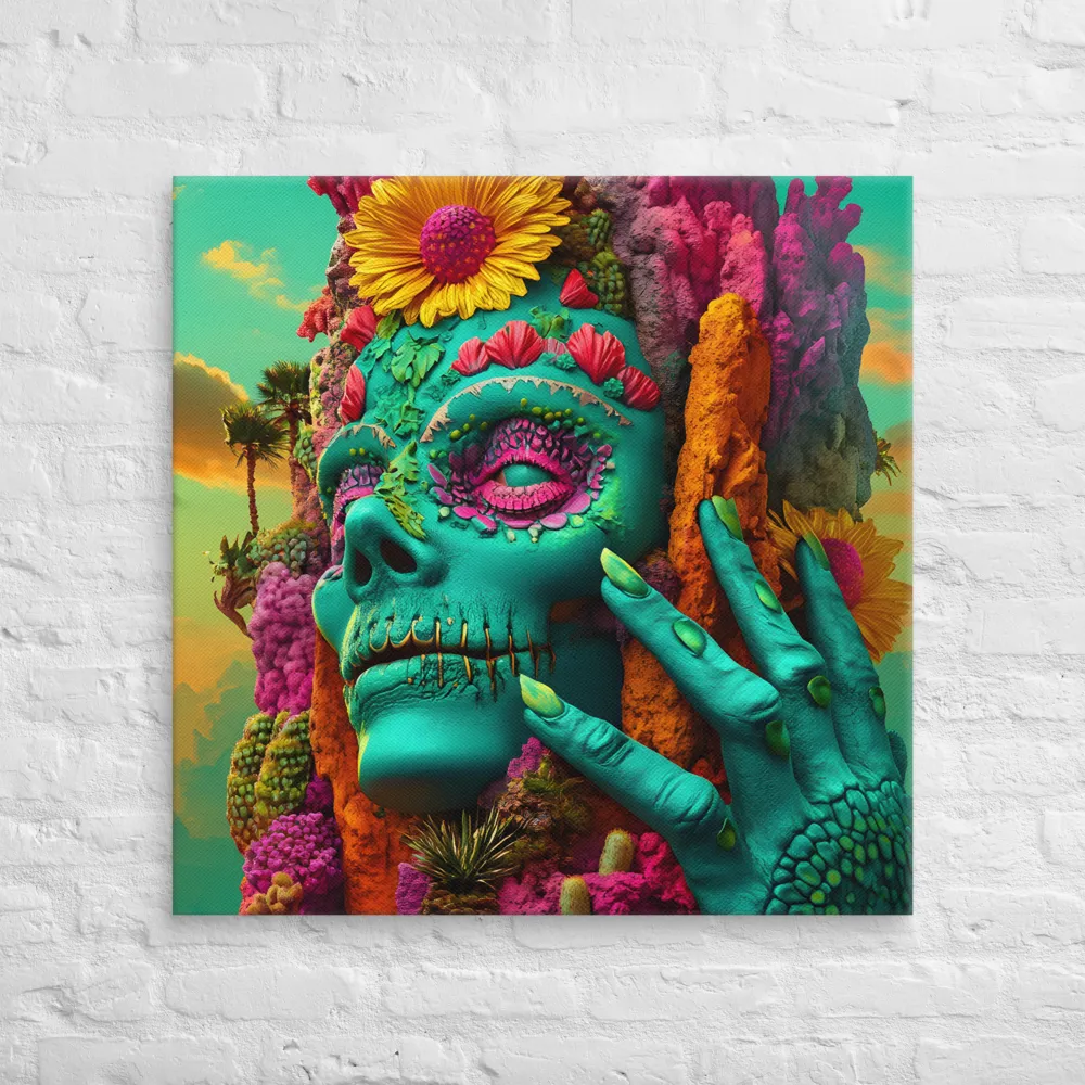 Ethereal Skull Garden | Canvas | 32″×32″