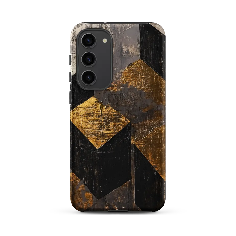 Geometric Harmony in Gold and Black | Phone Case |  S23 Plus | Tough Case | Matte