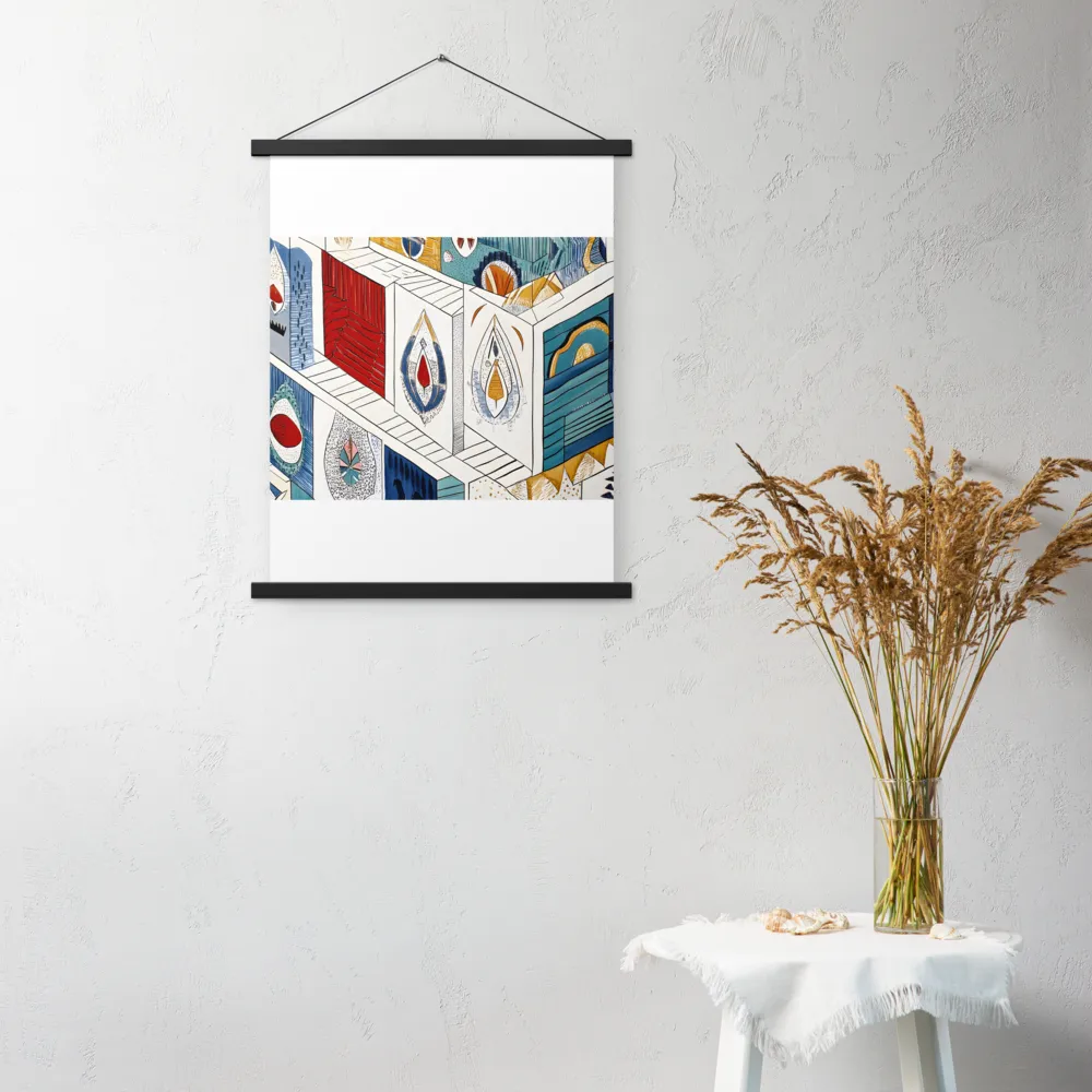 Symphony of Geometric Harmony | Poster With Black Wood Hanger | 18″×24″