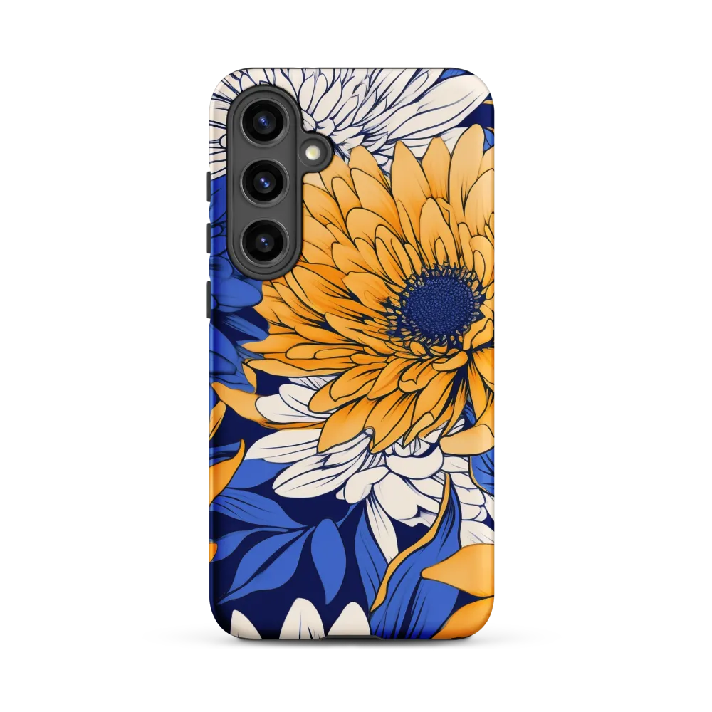 Floral Harmony in Blue and Yellow