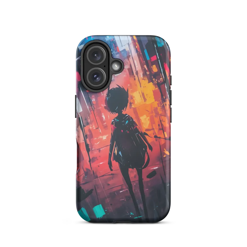 Silhouette in the Urban Abyss | Phone Case