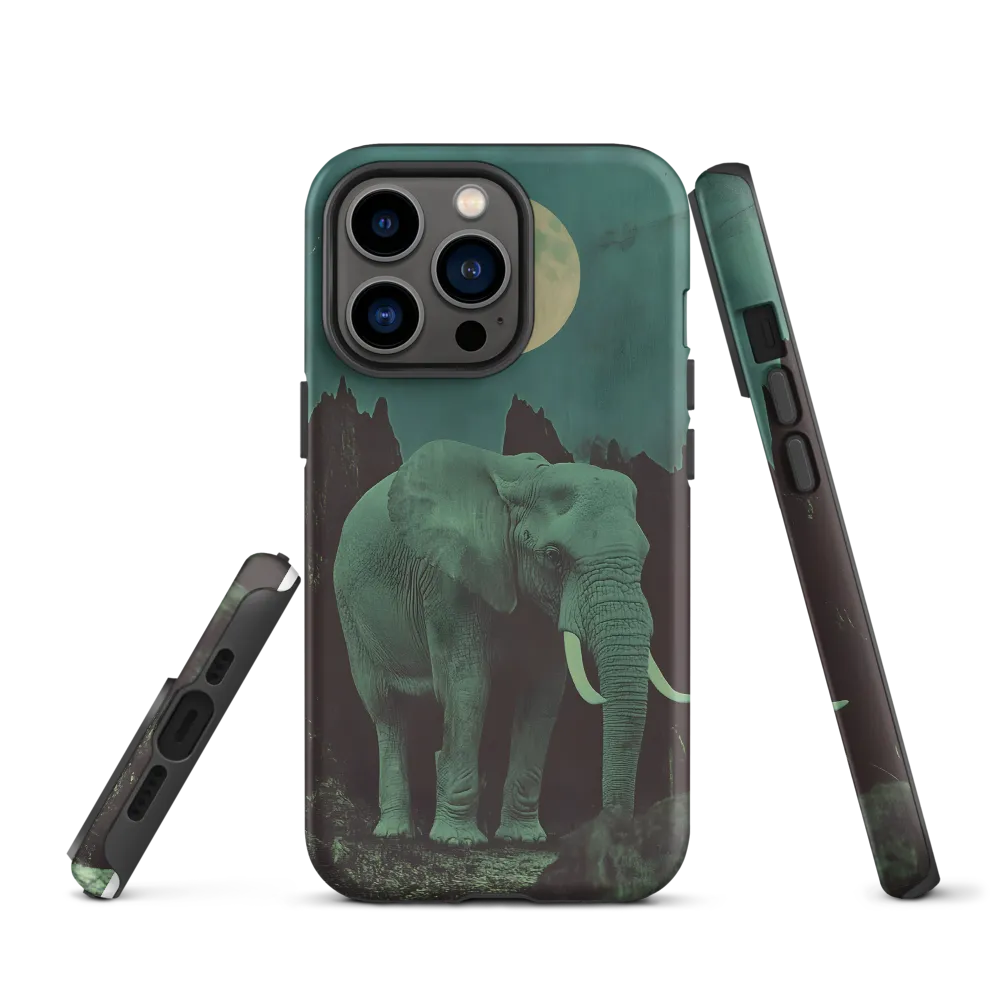 Ethereal Presence: Elephant Under a Full Moon